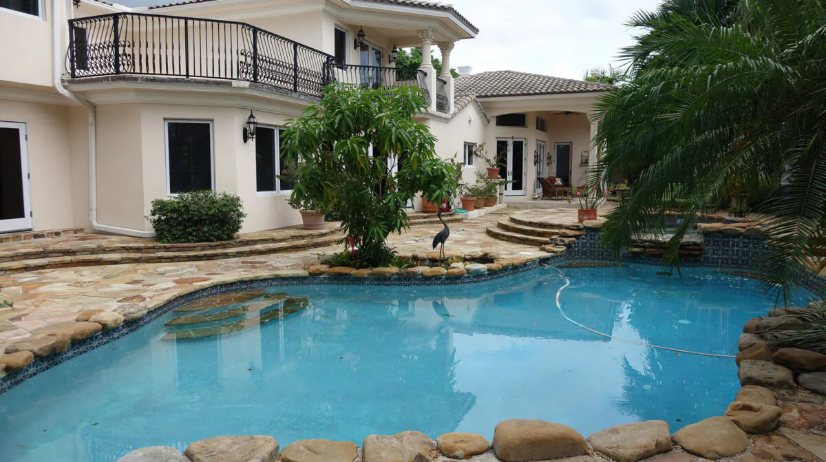 A Fort Lauderdale, Florida, backyard pool. Costs on all dry pool chemicals have skyrocketed. (Joe Cavaretta/South Florida Sun Sentinel/TNS)