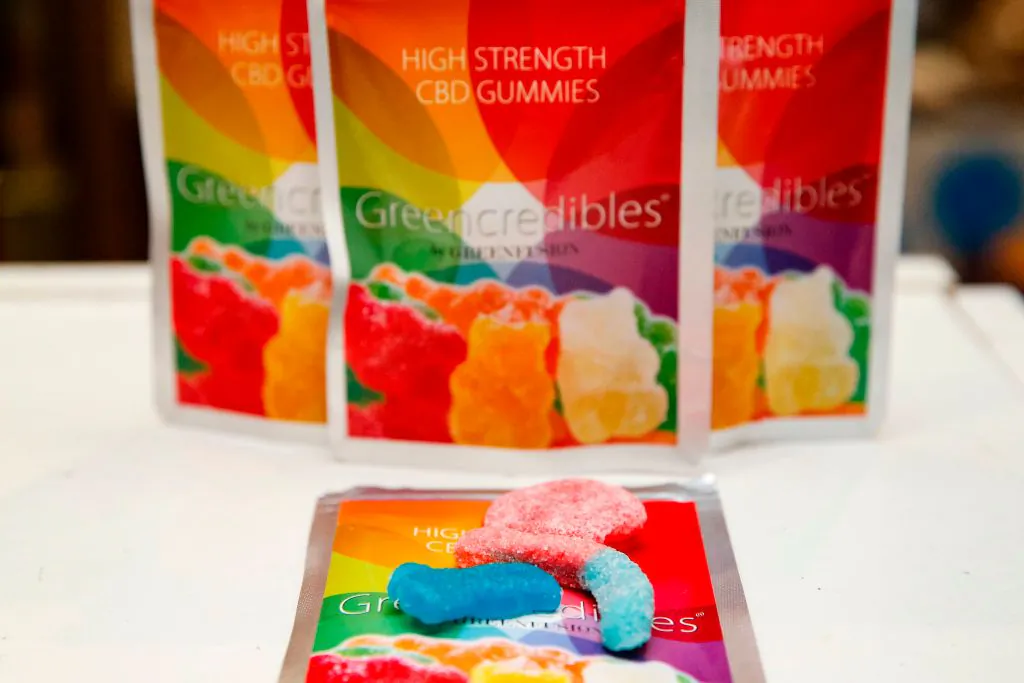 Gummies containing CBD (Cannabidiol) are seen in a shop in the Paris area on June 14, 2018. (Geoffroy Van der Hasselt/AFP via Getty Images)