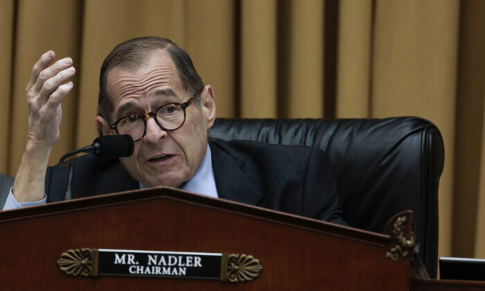 Chairman Jerrold Nadler (D-N.Y.) speaks during a House Judiciary Committee mark up hearing in the Rayburn House Office Building in Washington on June 2, 2022. (Anna Moneymaker/Getty Images)
