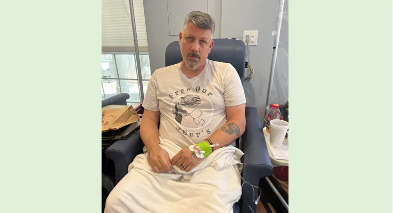After a federal judge ordered his release and held jail staff in contempt of court, Jan. 6 defendant Chris Worrell receives the medical treatment that was denied to him while incarcerated for over eight months. (Courtesy of Trish Priller)