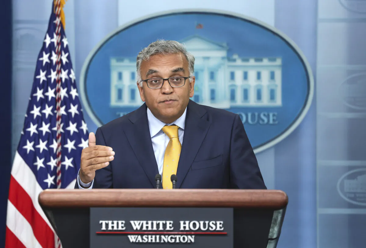White House COVID-19 Response Coordinator Ashish Jha speaks at the daily press briefing at the White House in Washington, on June 2, 2022. (Kevin Dietsch/Getty Images)