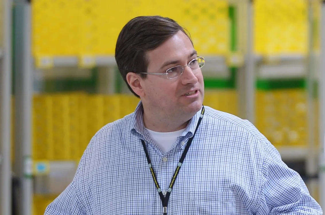 Amazon's Vice President for Worldwide Operations Dave Clark is in an Amazon fulfillment center in Chattanooga, Tennessee on July 30, 2013. (MANDEL NGAN/AFP via Getty Images)
