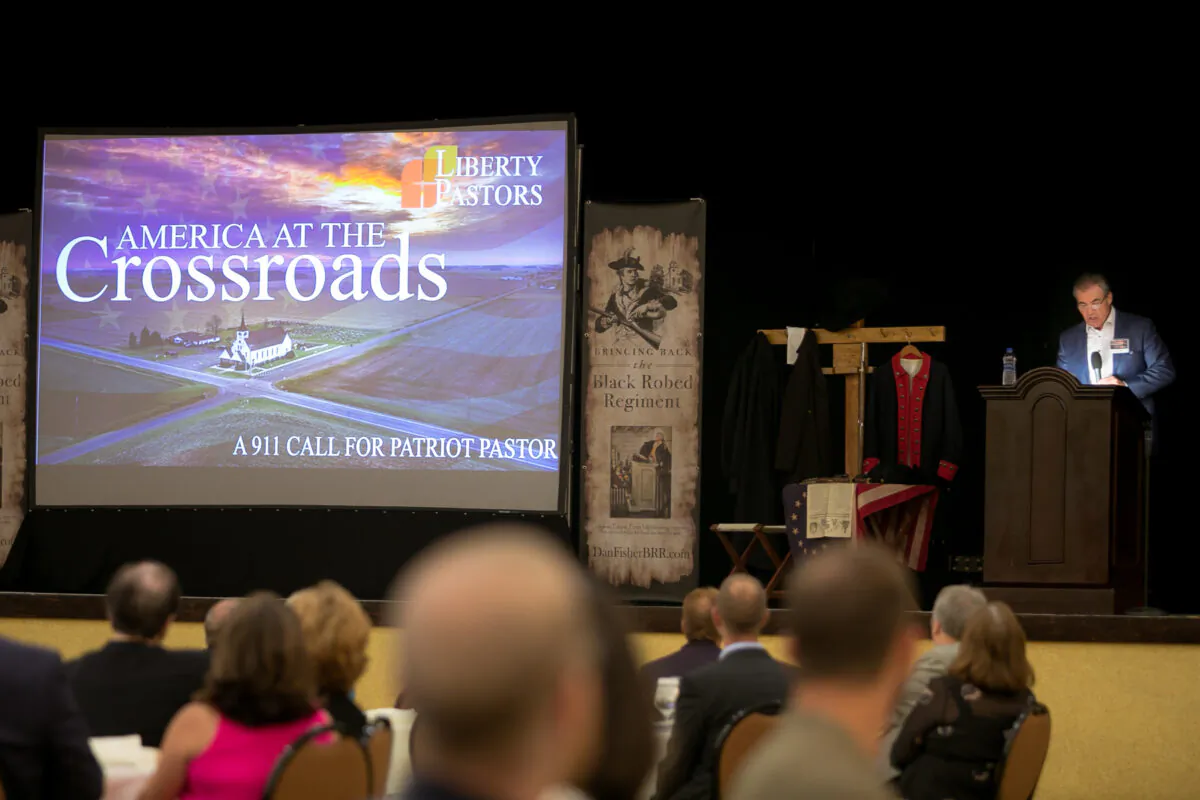 Paul Blair, founder of Liberty Pastors, encourages pastors from all over the country to apply Bible teachings to all areas of life, including political issues, at a conference in Grapevine, Texas, on Aug. 30, 2020. (Courtesy of Liberty Pastors)