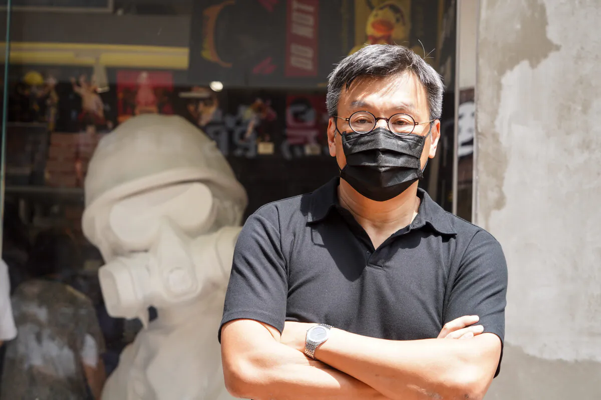 Herbert Chow, past owner of Chickeeduck shop, in Hong Kong on June 5, 2021. (Yu Gang/The Epoch Times)