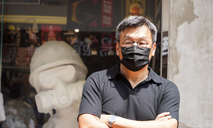 Herbert Chow, past owner of Chickeeduck shop, in Hong Kong on June 5, 2021. (Yu Gang/The Epoch Times)