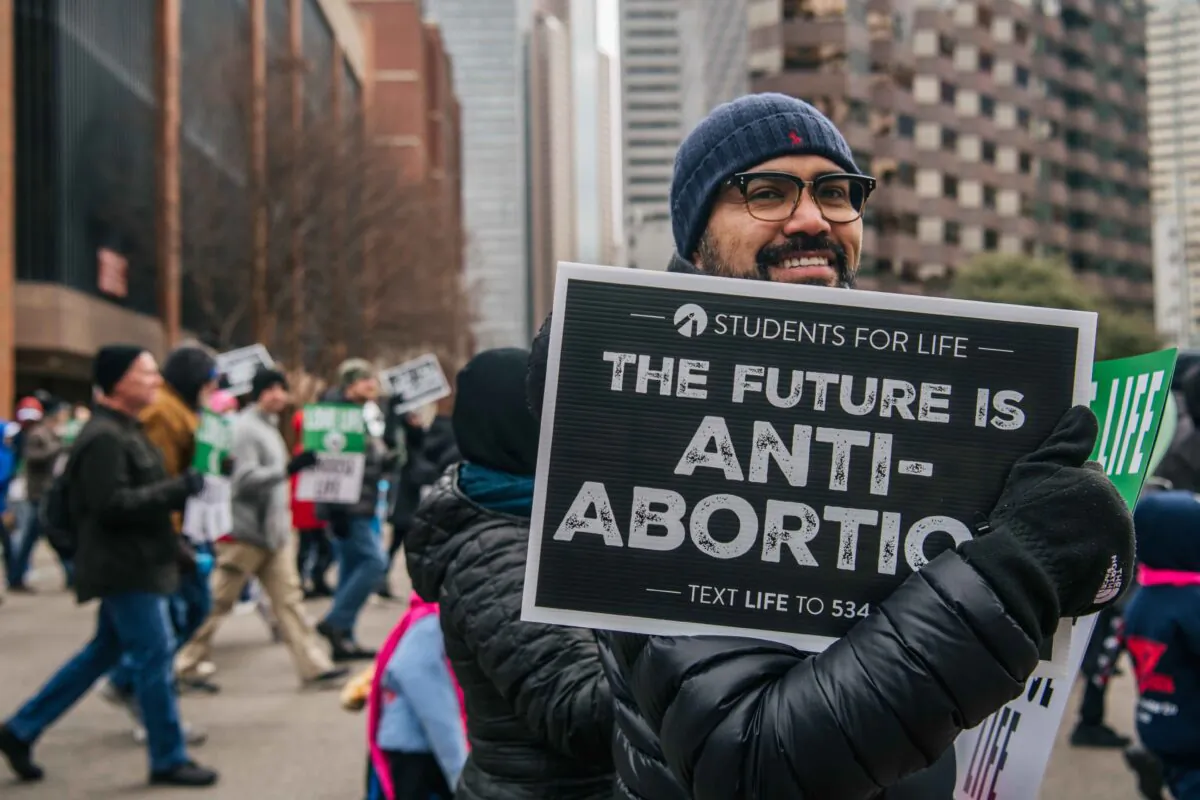 Pro-life demonstrators march during the "Right To Life" rally on January 15, 2022 in Dallas, Texas. (Brandon Bell/Getty Images)