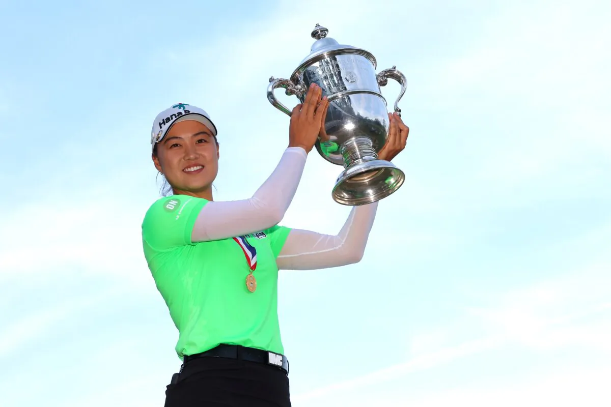 Minjee Lee of Australia poses with the trophy after winning the 77th U.S. Women's Open at Pine Needles Lodge and Golf Club in Southern Pines, North Carolina on June 5, 2022 . (Kevin C. Cox/Getty Images)