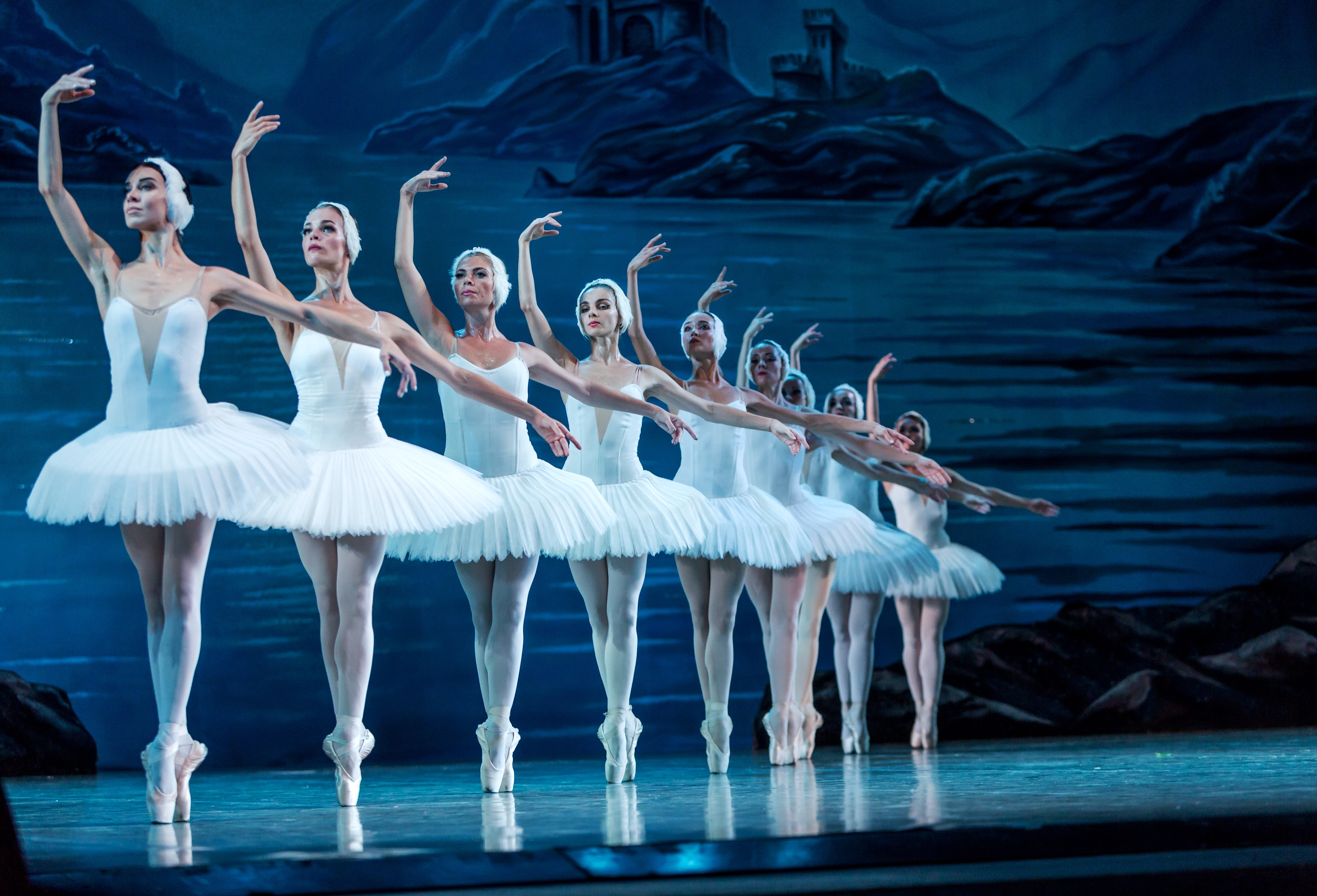Scene from the 2019 "Swan Lake" at the Odessa Opera Theater in Ukraine.
