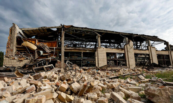 A view shows a facility of the Darnytsia Car Repair Plant damaged by missile strikes, in Kyiv, Ukraine, on June 5, 2022. (Valentyn Ogirenko/Reuters)