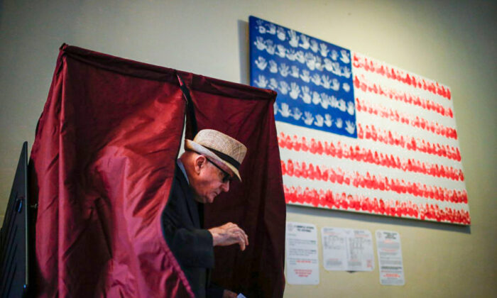 A man casts his ballot at polling station during New Jersey's primary elections on June 7, 2016 in Hoboken, New Jersey. EDUARDO MUNOZ ALVAREZ/AFP/Getty Images