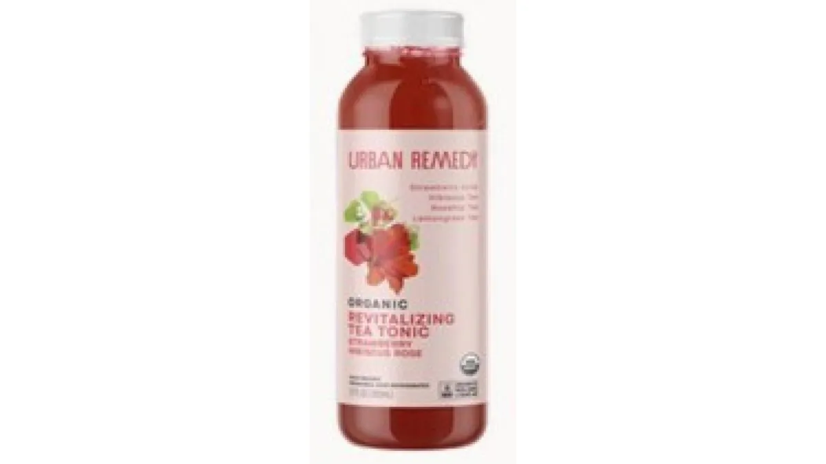 Urban Remedy is voluntarily recalling Urban Remedy Organic Revitalizing Tea Tonic Strawberry Hibiscus Rose. Photo obtained June 7, 2022. (Courtesy of FDA)