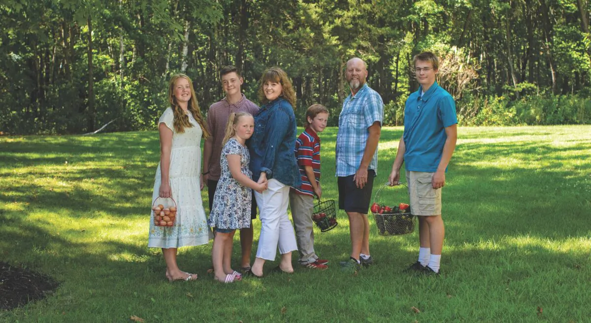 Amanda Rettke, her husband, and their five children live on a 15-acre homestead in Minnesota, where they garden and preserve food, raise free-range chickens and meat hens, and keep bees. (Amanda Rettke)