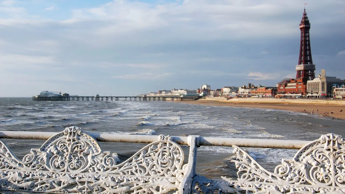 Blackpool, its beach, and its tower.  (Rick Steves, Rick Steves' Europe)