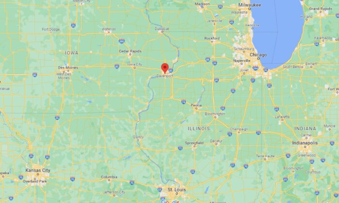Davenport, Iowa. (Screenshot/Google Maps via The Epoch Times)
