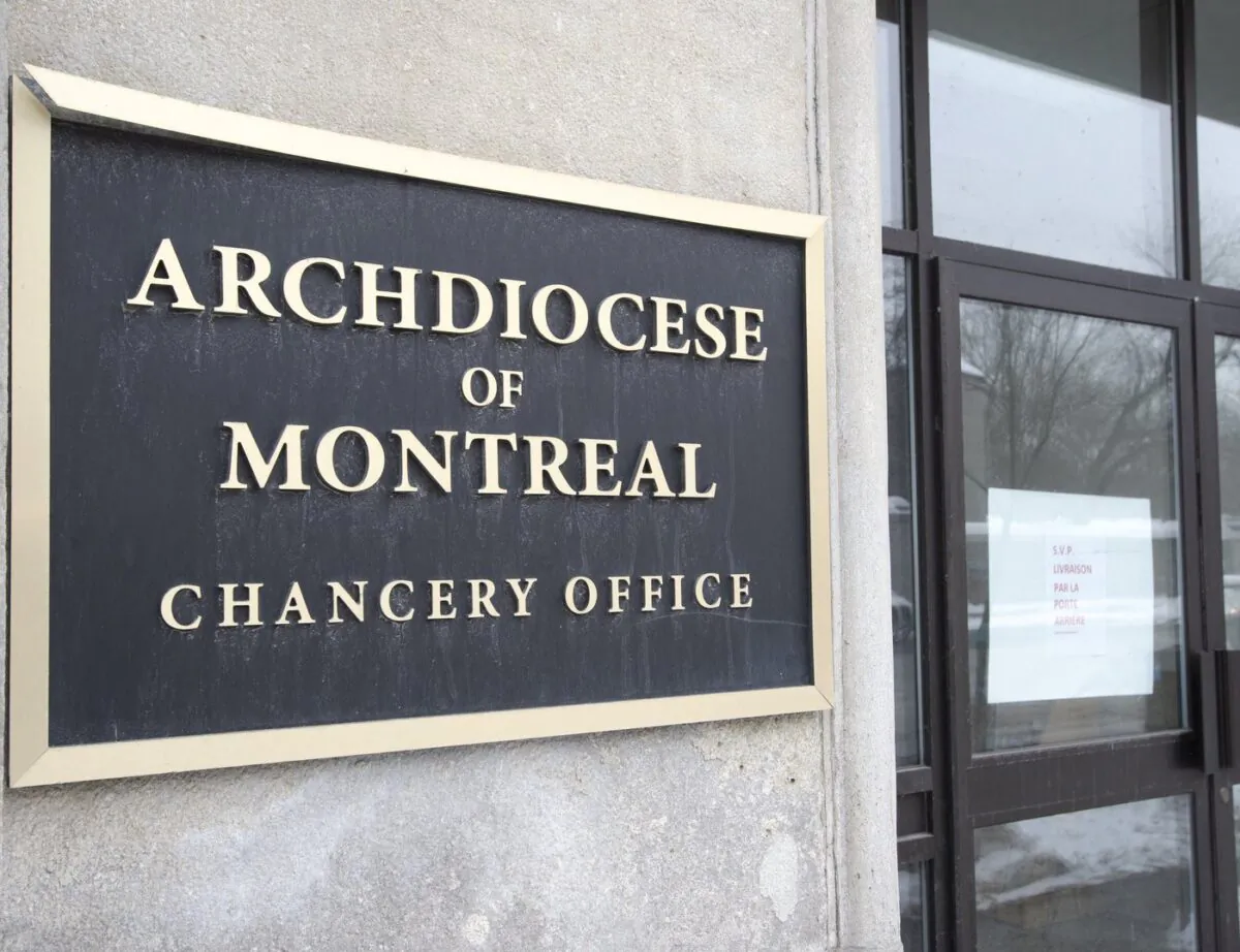 The chancery of the archdiocese of Montreal is seen Feb. 15, 2021, in Montreal. (The Canadian Press/Ryan Remiorz)