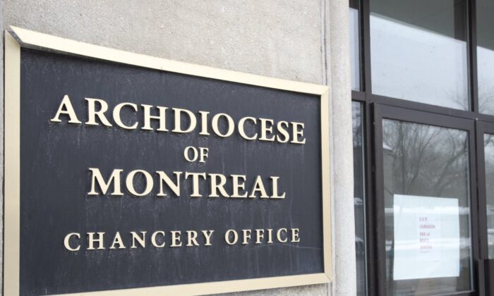 The chancery of the archdiocese of Montreal is seen Feb. 15, 2021, in Montreal. (The Canadian Press/Ryan Remiorz)