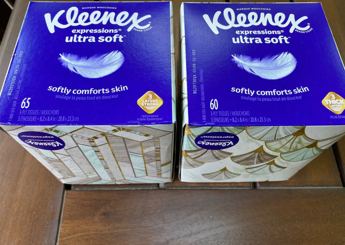 Two boxes of Kleenex tissues in Ann Arbor, Mich., on May 25, 2022. (Dee-Ann Durbin/AP Photo)