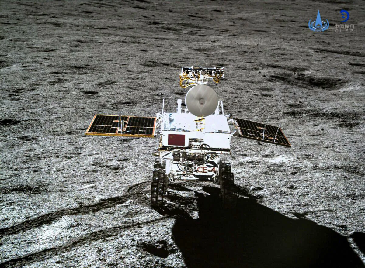 The Yutu-2 moon rover, taken by the Chang'e-4 lunar probe on the far side of the moon on Jan. 11, 2019. China will seek to establish an international lunar base one day, possibly using 3D printing technology to build facilities, the Chinese space agency said on Jan. 14, 2019, weeks after landing the rover on the moon's far side. (China National Space Administration/AFP via Getty Images)
