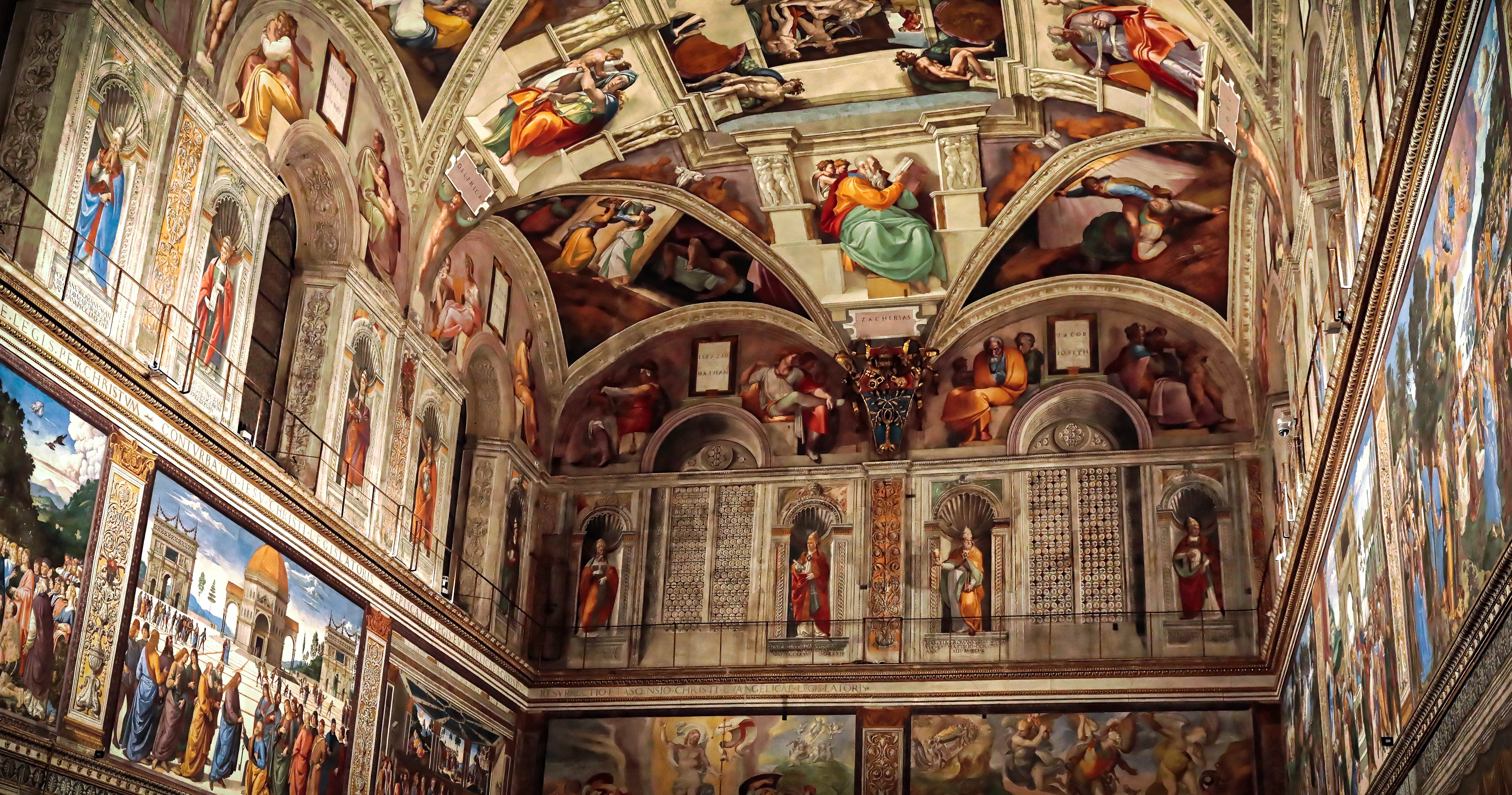 Sistine Ceiling between 1508-1512 by Michelangelo. Fresco, Sistine Chapel, Vatican. 