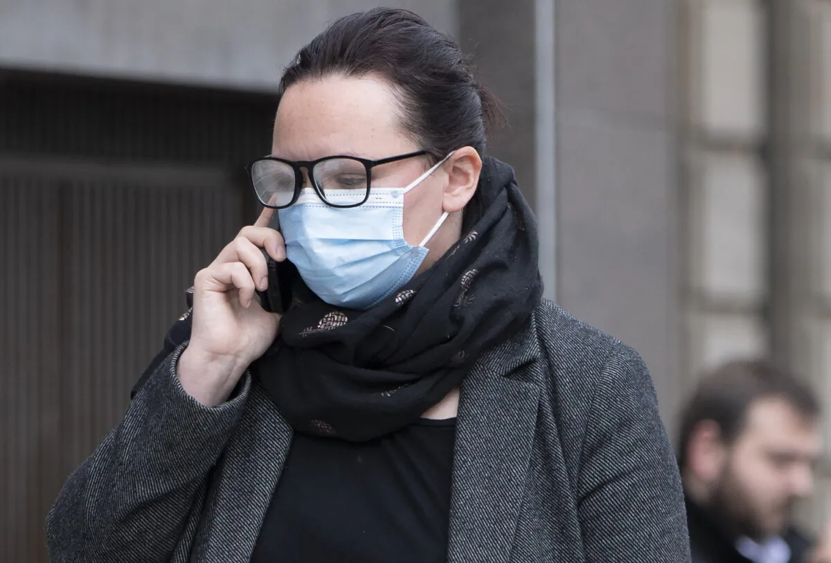 Former SNP MP Natalie McGarry arriving at Glasgow Sheriff Court for sentencing, in Glasgow, Scotland, on June 30, 2022. (Lesley Martin/PA)