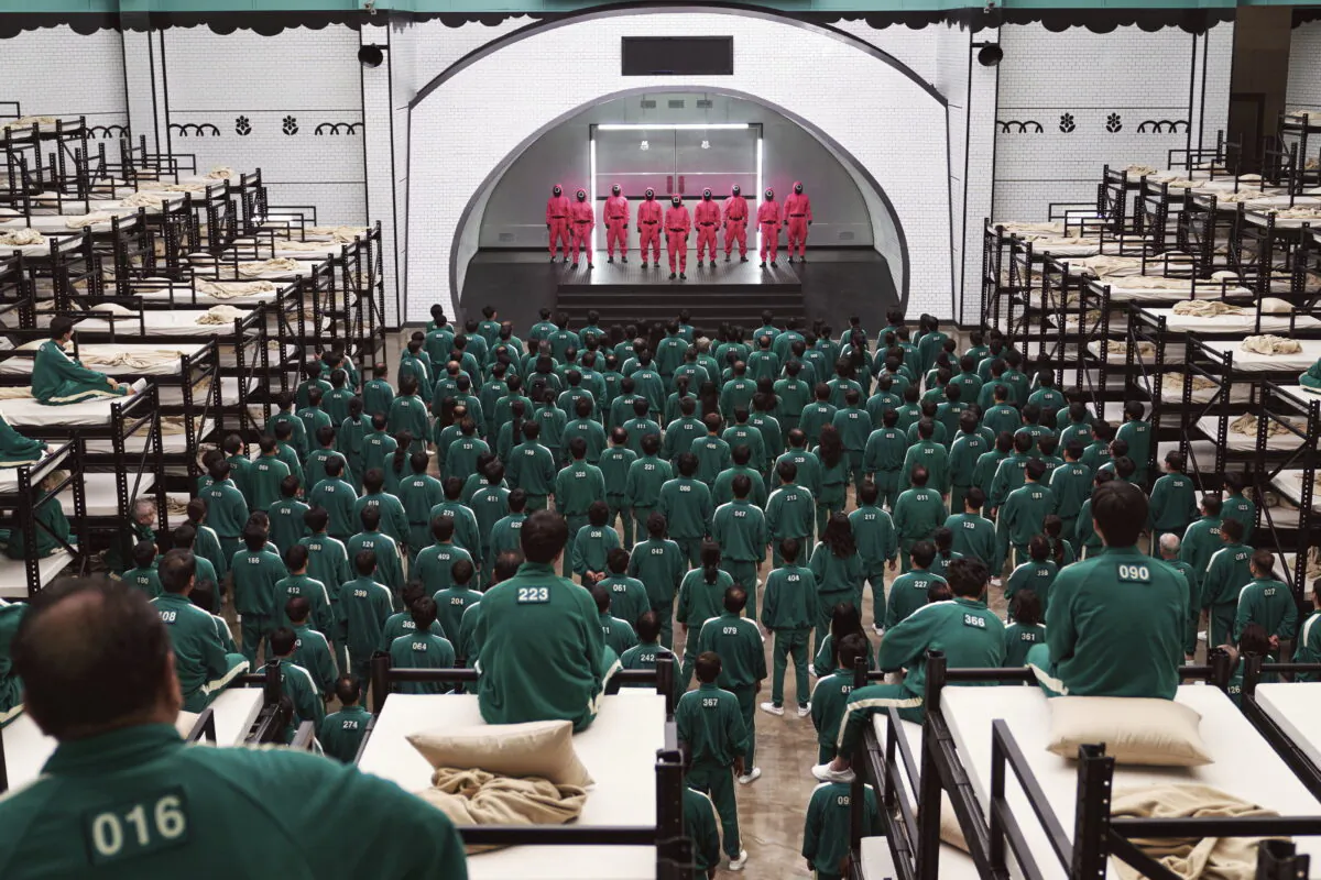 A scene from the popular Korean series "Squid Game." (Netflix via AP)