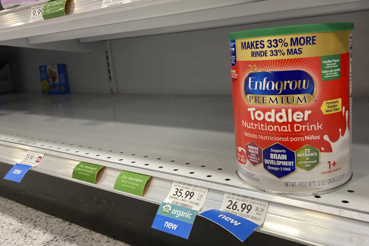 A can of Toddler Nutritional Drink on a shelf in a grocery store in Surfside, Fla., on June 17, 2022. (Wilfredo Lee/AP Photo)