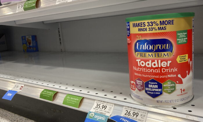 A can of Toddler Nutritional Drink on a shelf in a grocery store in Surfside, Fla., on June 17, 2022. (Wilfredo Lee/AP Photo)