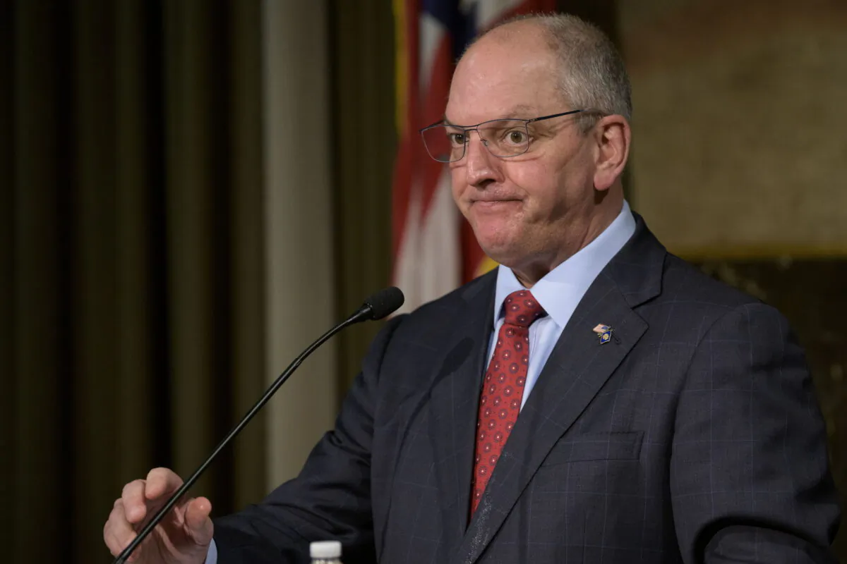 Louisiana Gov. John Bel Edwards speaks about the investigation into the death of Ronald Greene in Baton Rouge, La., on Feb. 1, 2022. (Matthew Hinton/AP Photo)