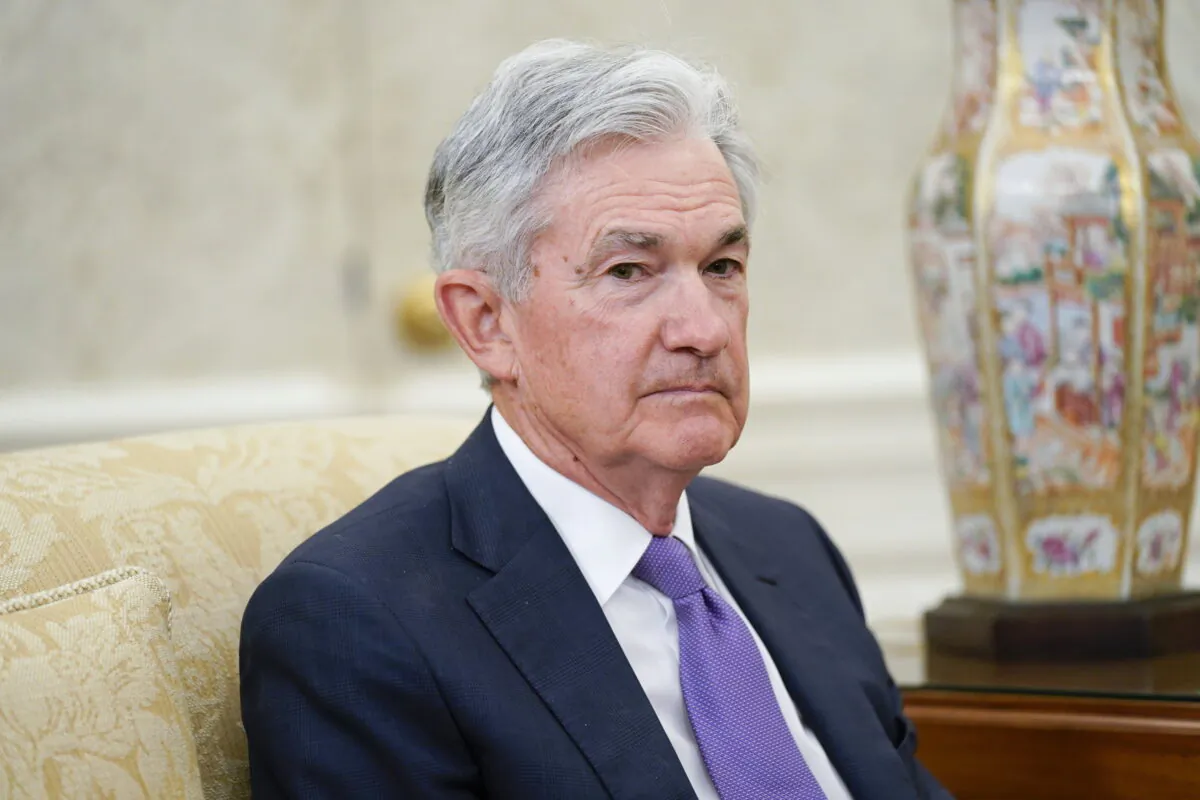 Federal Reserve Chairman Jerome Powell in the Oval Office of the White House on May 31, 2022. (Evan Vucci/AP Photo)