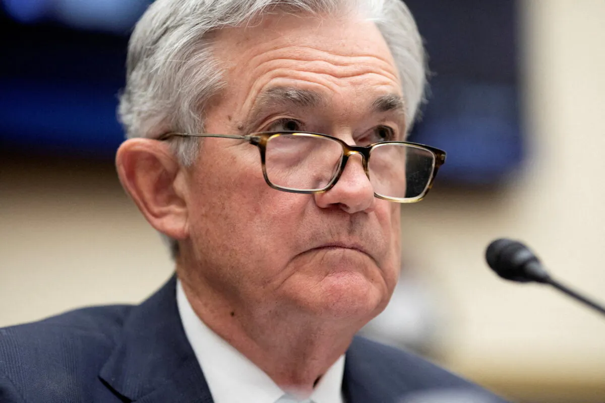 Federal Reserve Chair Jerome Powell testifies before a U.S. House Financial Services Committee hearing on Capitol Hill in Washington on March 2, 2022. (Tom Brenner/Reuters)