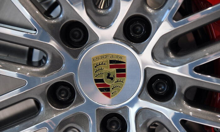 The logo of German carmaker Porsche AG is seen earlier  the company's yearly  quality    league  successful  Stuttgart, Germany, connected  March 17, 2017. (Lukas Barth/Reuters)