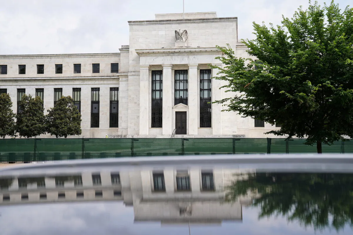 The Federal Reserve Board building in Washington, D.C., on June 14, 2022. (Sarah Silbiger/Reuters)