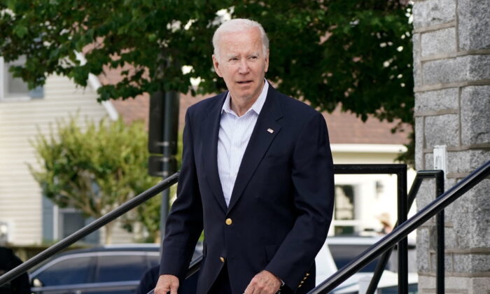 President Joe Biden leaves St. Edmond Roman Catholic Church after attending a mass in Rehoboth Beach, Delaware, on June 18, 2022. (Elizabeth Frantz/Reuters)