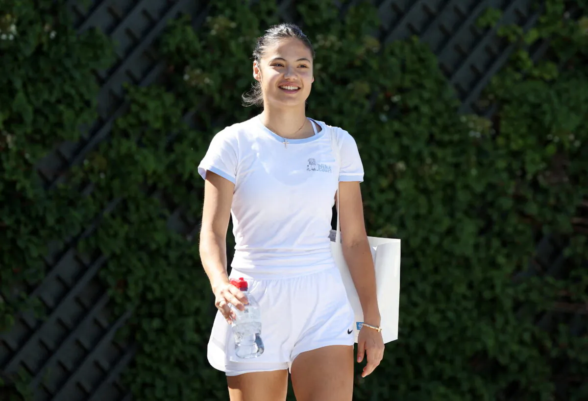 Britain's Emma Raducanu ahead of The Championships Wimbledon 2022 at All England Lawn Tennis and Croquet Club in London on June 22, 2022. (Paul Childs/Reuters)