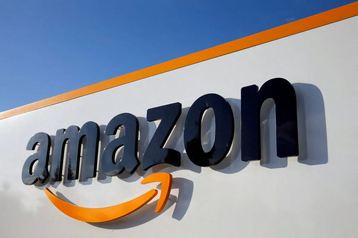 The logo of Amazon is seen at the company logistics centre in Boves, France, on Aug. 8, 2018. (Pascal Rossignol/Reuters)