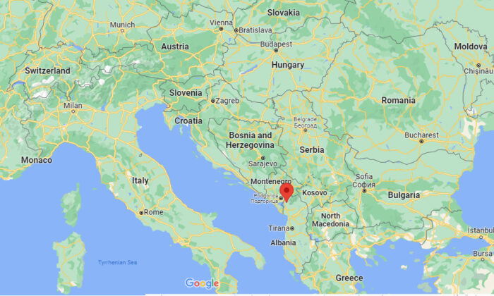 Lightning storms in Albania flooded cities, caused man died in a fire after lightning hit a home in the northwestern village of Dedaj. (Screen Shot of google map)