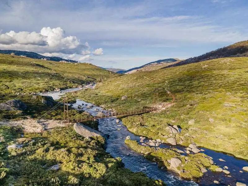 A supplied image obtained on Sunday, June 5, 2022, of part he new nine-kilometre Snowies Alpine Walk. The nine-kilometre Snowies Alpine Walk is part of a $27 million project between Guthega and Charlotte Pass in Kosciuszko National Park and officials recently marked the opening of its second stage. (AAP Image/Supplied by NSW Government)
