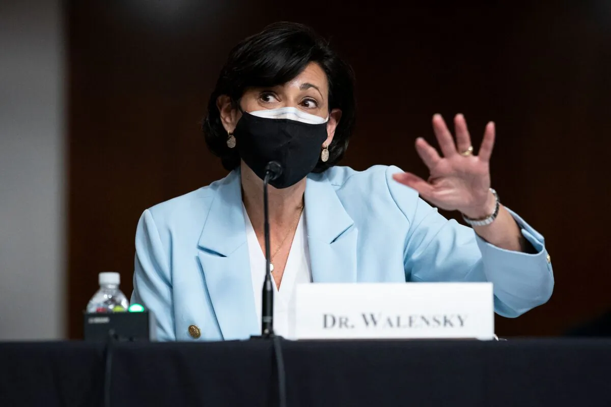 Dr. Rochelle Walensky, director of the Centers for Disease Control and Prevention, answers questions during a Senate committee hearing in Washington on Jan. 11, 2022. (Greg Nash/Pool/AFP via Getty Images)