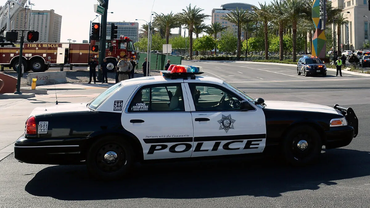 File photo of a Las Vegas Metropolitan Police Department car. (Ethan Miller/Getty Images)