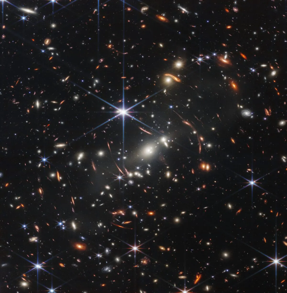 President Joe Biden unveiled this image of galaxy cluster SMACS 0723, known as "Webb’s First Deep Field," during a White House event Monday, on July 11, 2022. (NASA, ESA, CSA, and STScI)