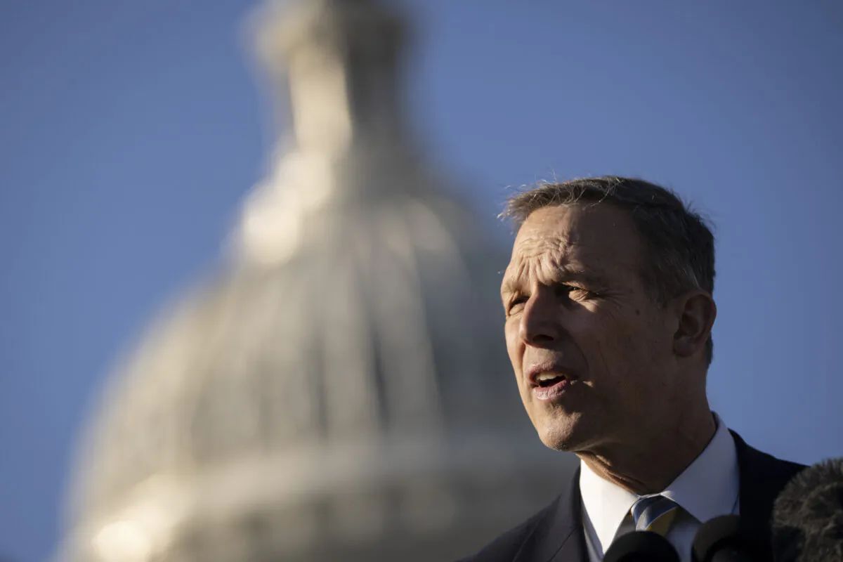 Rep. Scott Perry (R-Pa.) speaks to reporters in Washington on Feb. 28, 2022. (Drew Angerer/Getty Images)