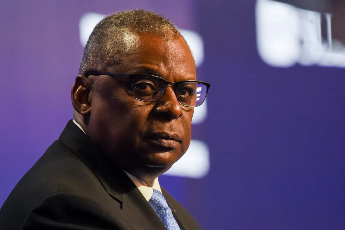 U.S. Defense Secretary Lloyd Austin attends the Shangri-La Dialogue summit in Singapore on June 11, 2022. (Roslan Rahman/AFP via Getty Images)
