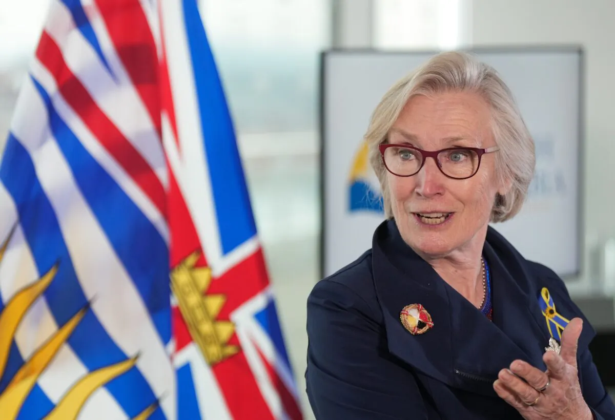 Federal Minister of Mental Health and Addictions Carolyn Bennett speaks during a news conference after British Columbia was granted an exemption to decriminalize possession of some illegal drugs for personal use, in Vancouver on May 31, 2022. (The Canadian Press/Darryl Dyck)
