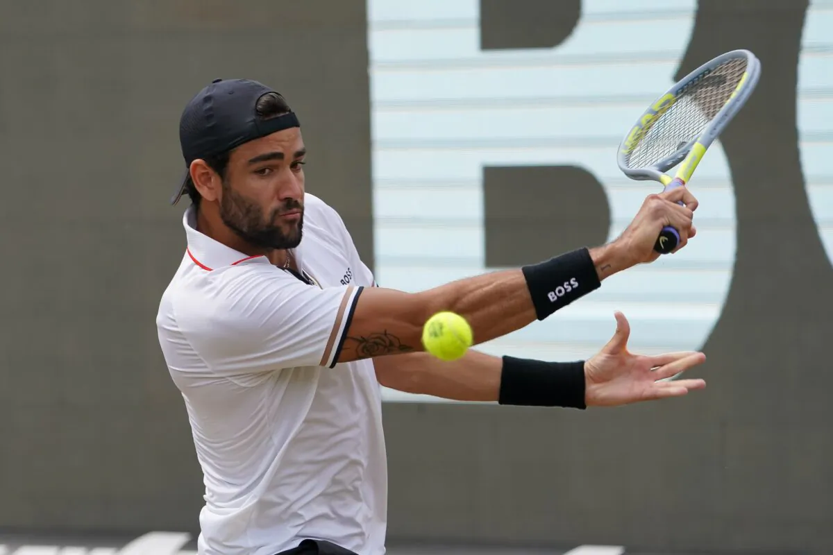 Matteo Berrettini of Italy at Tennisclub Weissenhof, in Stuttgart, Germany, on June 12, 2022. (Christian Kaspar-Bartke/Getty Images)