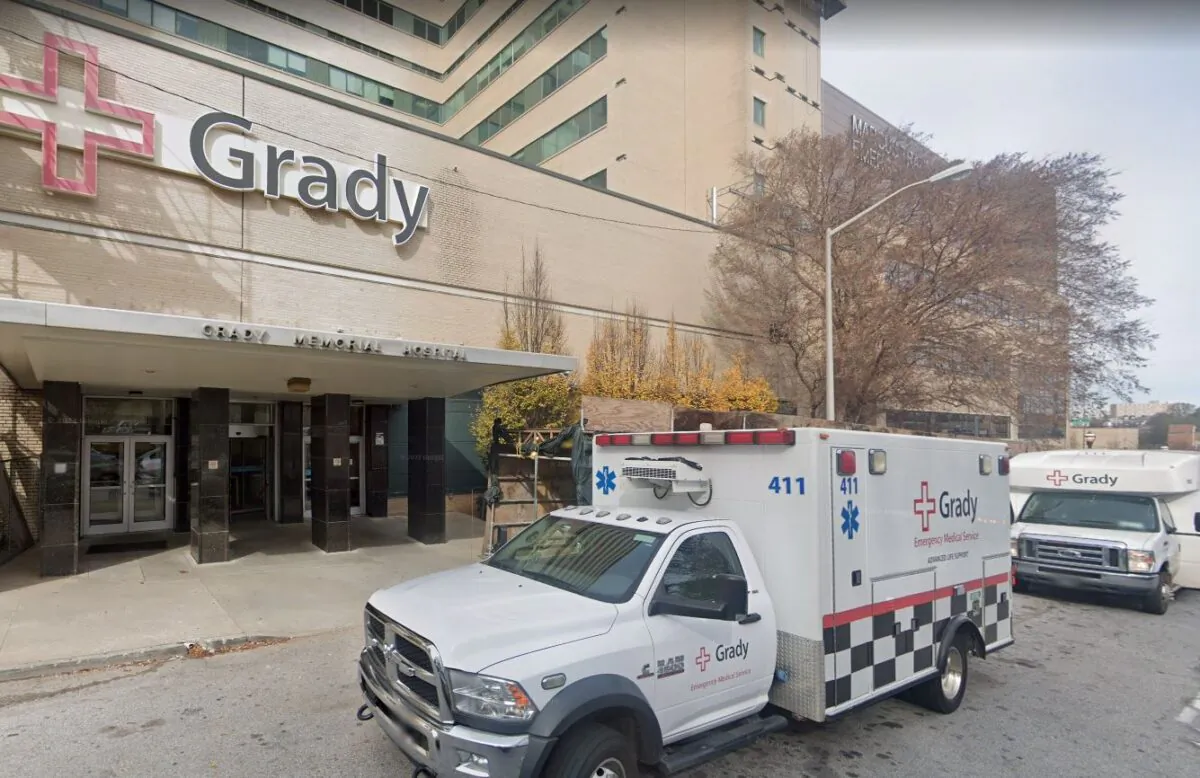 The Grady Memorial Hospital in Atlanta in December 2021. (Google Maps/Screenshot via The Epoch Times)