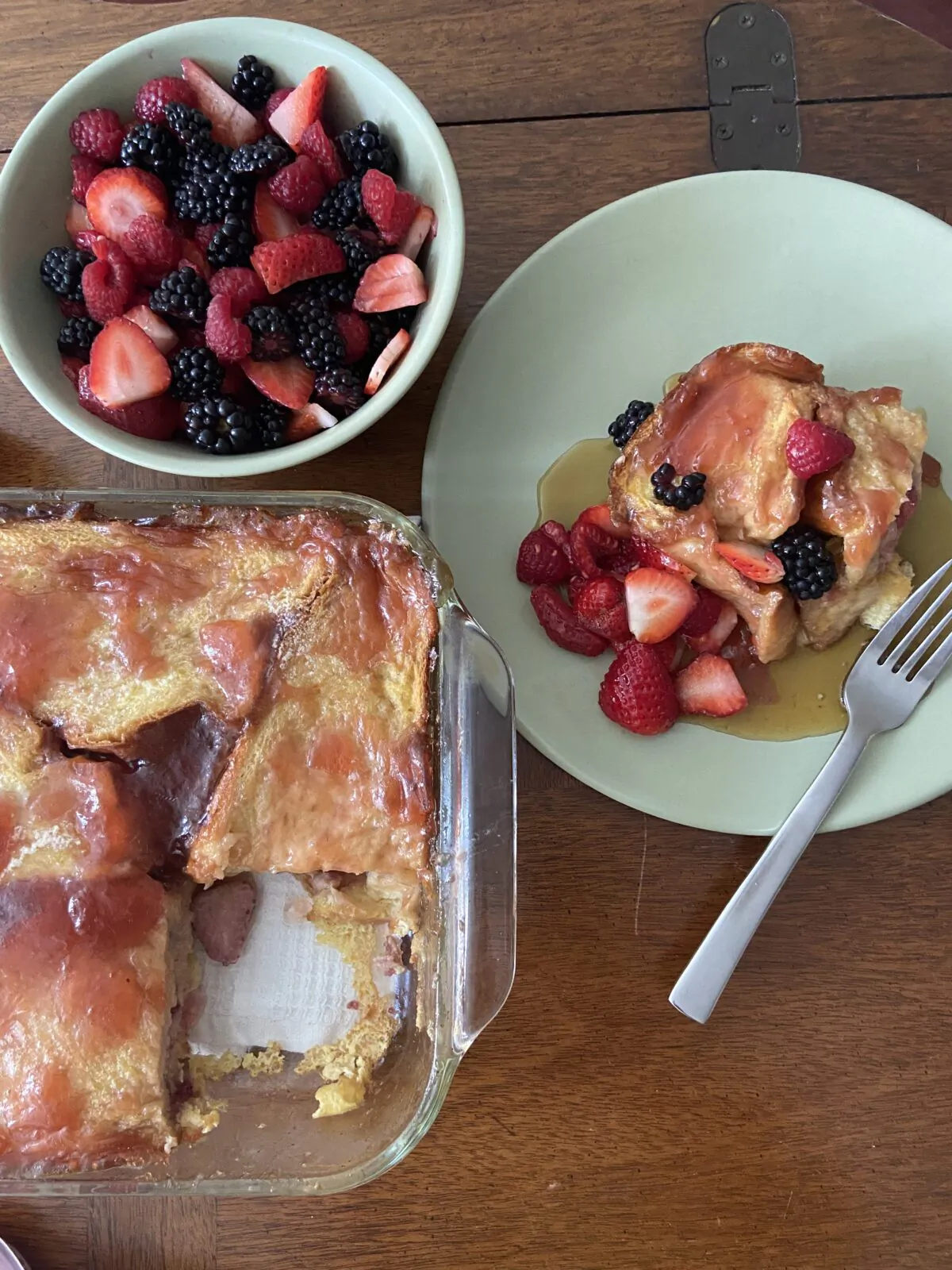 Berries sprinkled between the layers adds great flavor and texture to the finished dish. (JeanMarie Brownson/TNS)