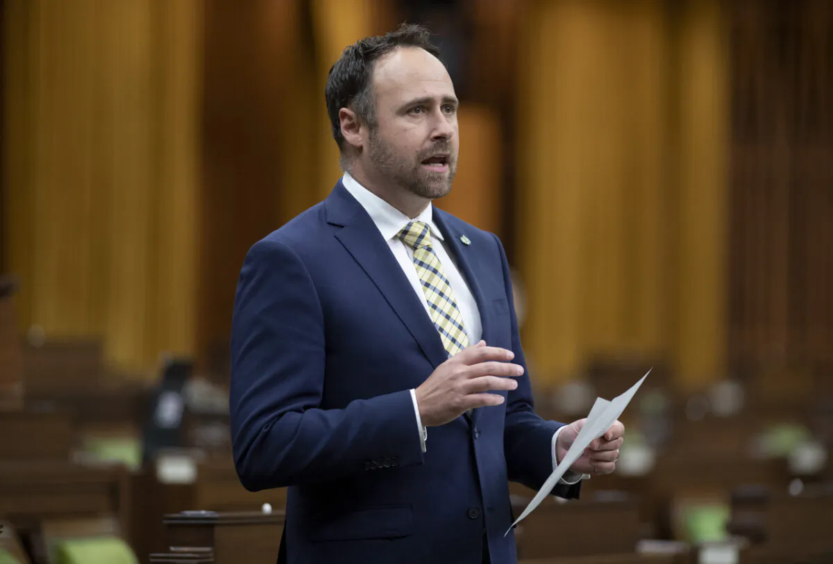 Conservative MP Philip Lawrence rises during question period in the House of Commons in Ottawa on May 28, 2021. (Adrian Wyld/The Canadian Press)