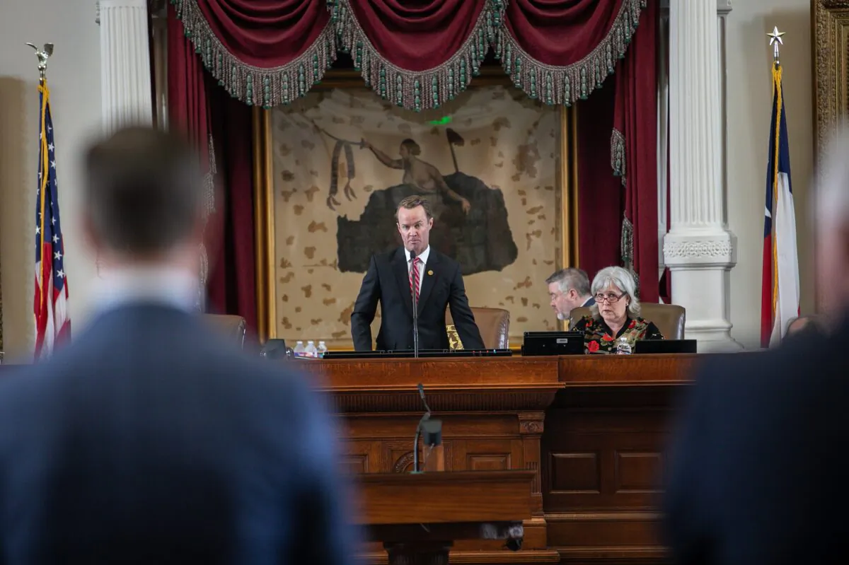 Texas House Speaker Dade Phelan presides over the Texas House in Austin on July 13, 2021. (Montinique Monroe/Getty Images)