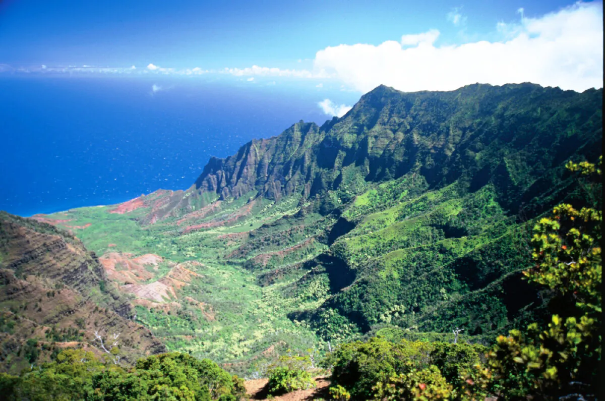 Kalalau Lookout provides a sweeping view over the historic Hawaiian Valley and Napali Coast. (Photo courtesy of Kauai Visitors Bureau)
