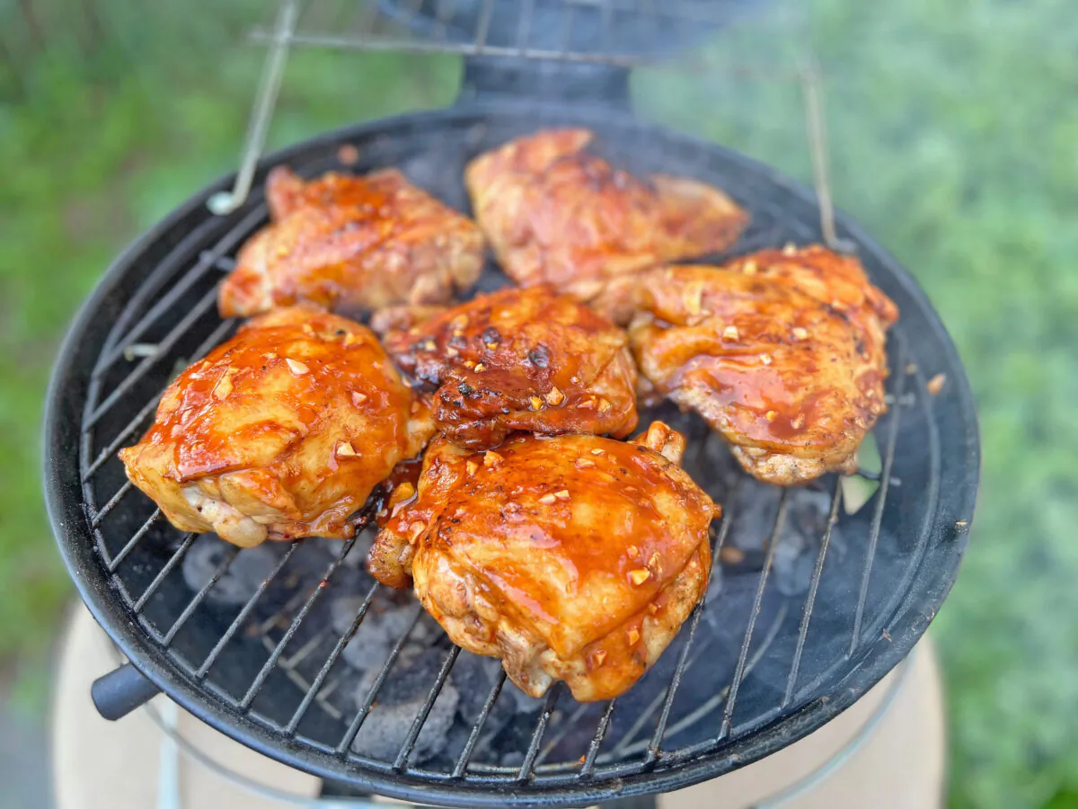 Korean Gochujang hot sauce gives this barbecued chicken a spicy-sweet kick. (Gretchen McKay/Pittsburgh Post-Gazette/TNS)